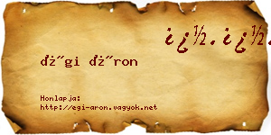 Égi Áron névjegykártya